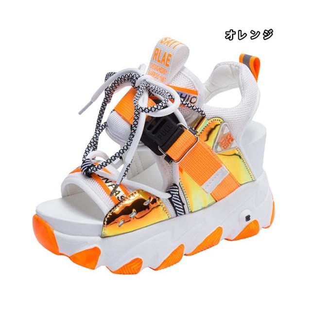 厚底スニーカー サンダル レディース 9cmヒール スニーカー